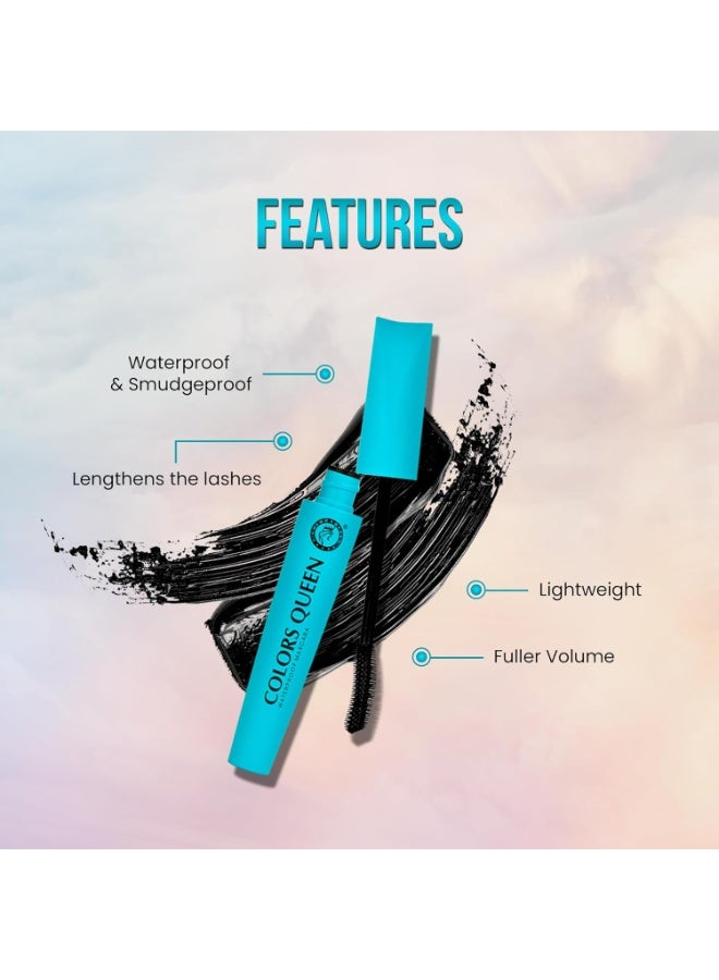 COLORS QUEEN Big Eyes Waterproof Mascara | Lightweight, Volumizing & Lengthening | Intense Black Finish | Instant Lift, Smudge Proof 4.5 ml - Image 2